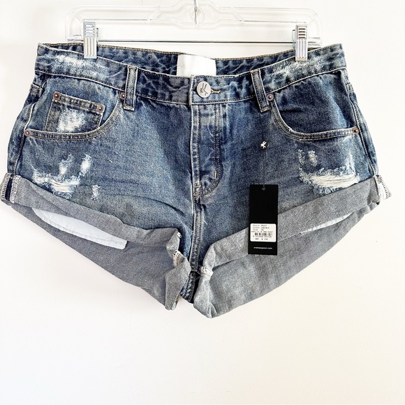 Free People One teaspoon Bandits Low-Waist Denim Shorts - Picture 8 of 11